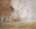 mist autumn 1899 Isaac Levitan woods trees landscape